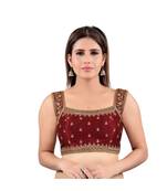 Muhenera Mulbury Silk Back Open Square Neck Maroon Blouse