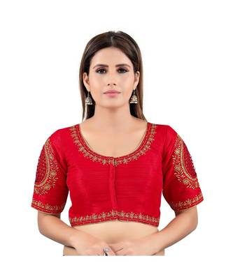 Red Silk Printed Blouse 1