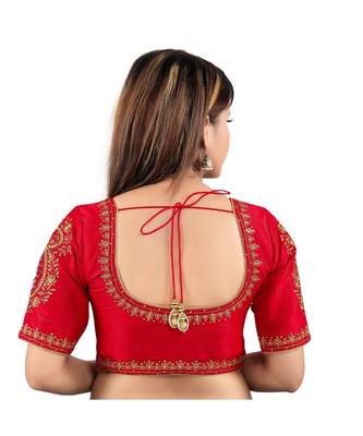 Red Silk Printed Blouse 2