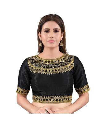 Mulbury Silk Back Open Boat Neck Black Blouse 1