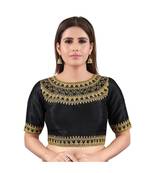 Mulbury Silk Back Open Boat Neck Black Blouse