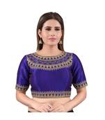 Mulbury Silk Back Open Boat Neck Brinjal Blouse