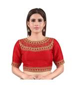 Mulbury Silk Back Open Boat Neck Red Blouse