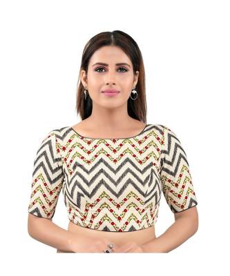 Muhenera Cotton Back Open Round Neck Black Blouse 1