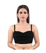 Shimmer Back Open Square Neck Black Blouse