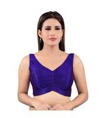 Mulbury Silk Back Open V-Neck Brinjal Blouse