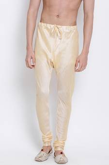 Sanwara Men's Solid Beige Colour Art Silk Payjamas