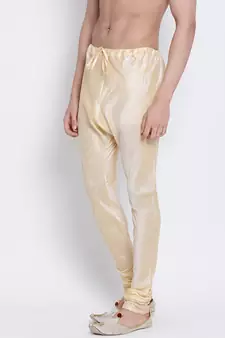 Sanwara Men's Solid Beige Colour Art Silk Payjamas