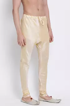 Sanwara Men's Solid Beige Colour Art Silk Payjamas