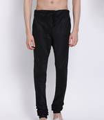 Sanwara Men's Solid Black Colour Art Silk Payjamas