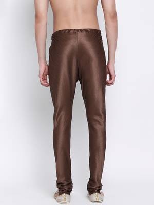 Sanwara Men's Solid Brown Colour Art Silk Payjamas 4
