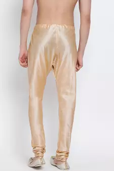 Sanwara Men's Solid Deep Beige Colour Art Silk Payjamas
