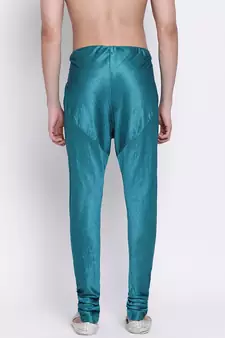 Sanwara Men's Solid Firozi Colour Art Silk Payjamas