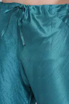 Sanwara Men's Solid Firozi Colour Art Silk Payjamas