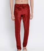 Sanwara Men's Solid Marron Colour Art Silk Payjamas