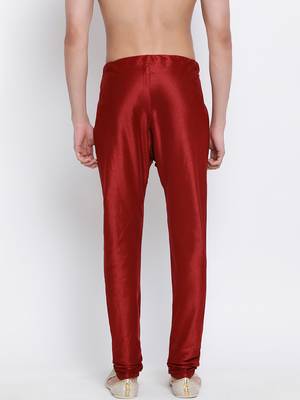 Sanwara Men's Solid Marron Colour Art Silk Payjamas 4