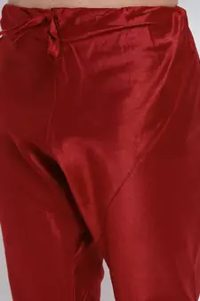 Sanwara Men's Solid Marron Colour Art Silk Payjamas