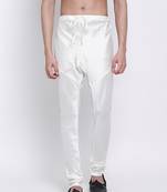 Sanwara Men's Solid White Colour Art Silk Payjamas