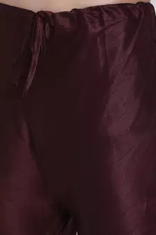 Sanwara Men's Solid Wine Colour Art Silk Payjamas