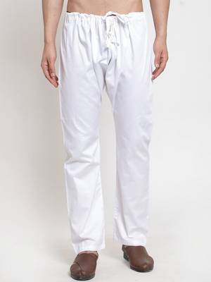 Sanwara Men's Solid White Colour Cotton Payjamas 1