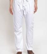 Sanwara Men's Solid White Colour Cotton Payjamas