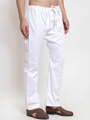 Sanwara Men's Solid White Colour Cotton Payjamas 2