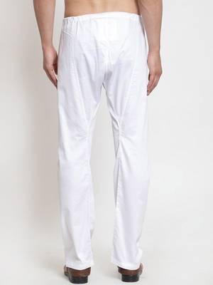 Sanwara Men's Solid White Colour Cotton Payjamas 4