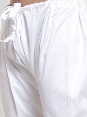 Sanwara Men's Solid White Colour Cotton Payjamas 6