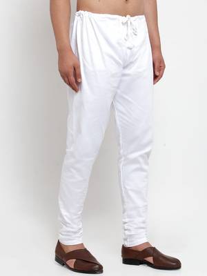 Sanwara Men's Solid White Colour Cotton Churidar 2