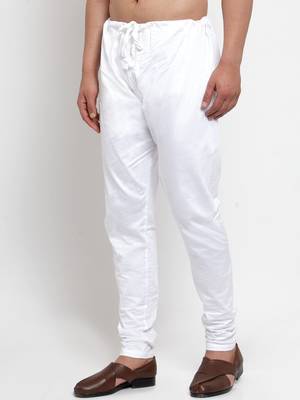 Sanwara Men's Solid White Colour Cotton Churidar 3
