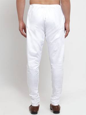 Sanwara Men's Solid White Colour Cotton Churidar 4
