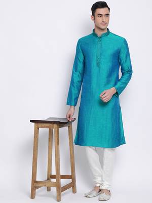 Sanwara Men's Solid White Colour Cotton Churidar 5