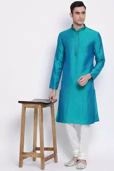 Sanwara Men's Solid White Colour Cotton Churidar