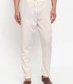 Sanwara Men's Solid Off White Colour Cotton Payjamas