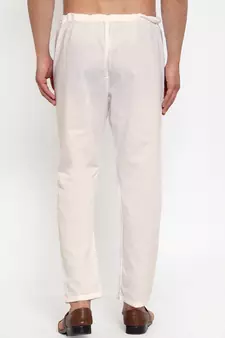 Sanwara Men's Solid Off White Colour Cotton Payjamas