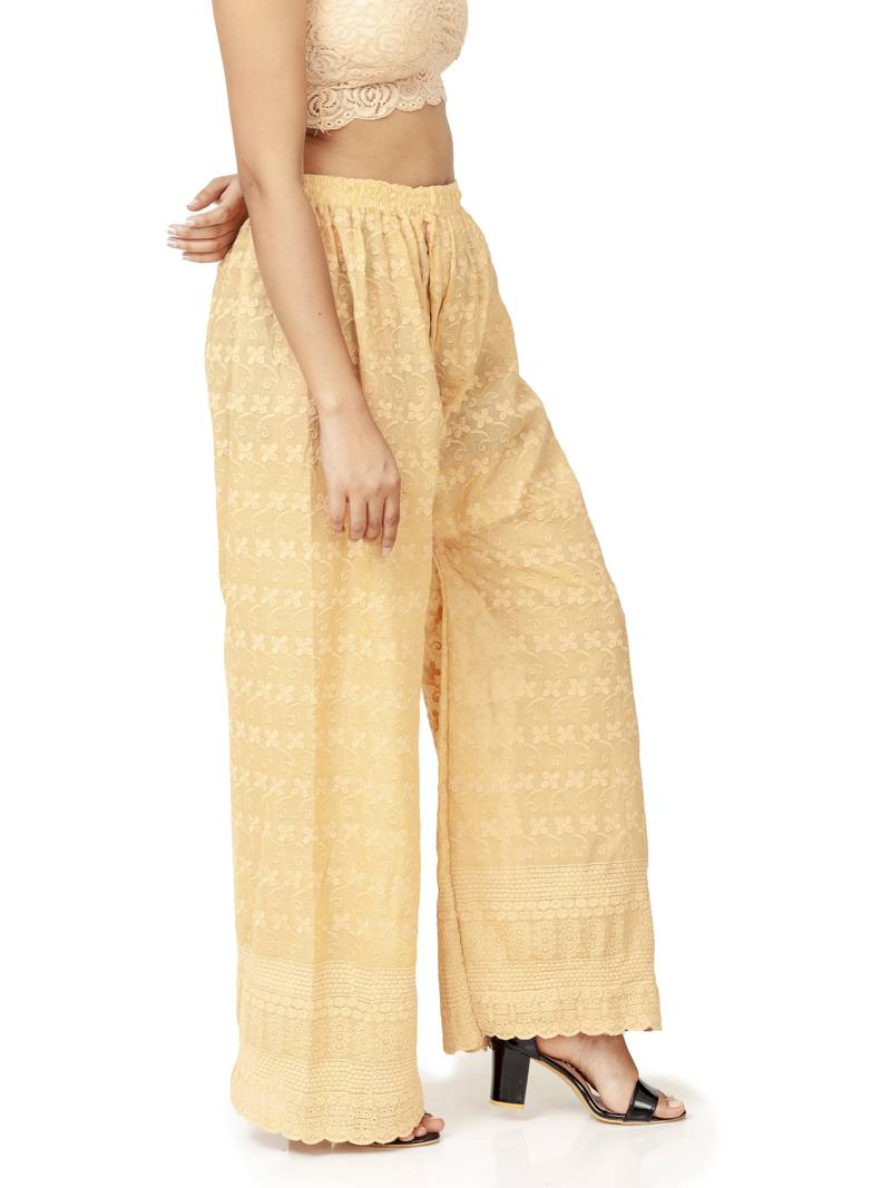 ETHNIC GIRLS Women's Full Chicken Relaxed Beige Skin Free Size Palazzo Pant