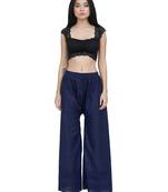 ETHNIC GIRLS Women's Full Chicken Relaxed Navy Blue Free Size Palazzo Pant