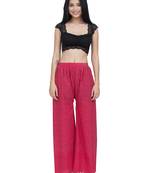 ETHNIC GIRLS Women's Full Chicken Relaxed Magenta Free Size Palazzo Pant