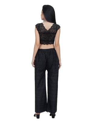 ETHNIC GIRLS Women's Full Chicken Relaxed Black Free Size Palazzo Pant 3
