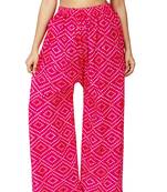 ETHNIC GIRLS Jaipuri Print Free Size Magenta Rayon Palazzo Pants