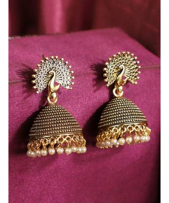 Styylo Fashion Gold Plated Designer Jhumka Earring for Women And Girls-Onesize-Gold 1