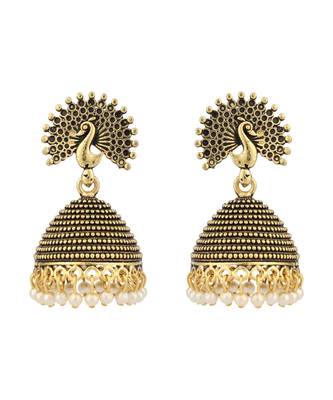 Styylo Fashion Gold Plated Designer Jhumka Earring for Women And Girls-Onesize-Gold 2