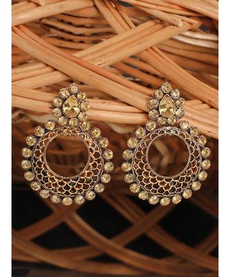 Styylo Fashion Gold Plated Designer Hoop Earring for Women And Girls-Onesize-Gold 1