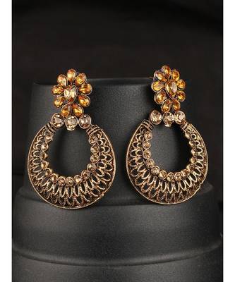 Styylo Fashion Gold Plated Designer Hoop Earring for Women And Girls-Onesize-Gold 1