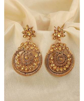 Styylo Fashion Gold Plated Designer Hoop Earring for Women And Girls-Onesize-Gold 1
