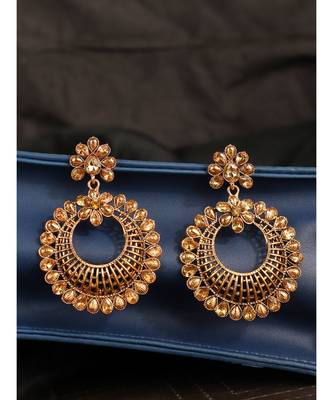 Styylo Fashion Gold Plated Designer Hoop Earring for Women And Girls-Onesize-Gold 1