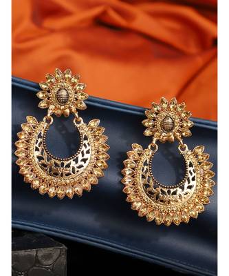 Styylo Fashion Gold Plated Designer Hoop Earring for Women And Girls-Onesize-Gold 1