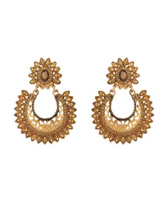Styylo Fashion Gold Plated Designer Hoop Earring for Women And Girls-Onesize-Gold 2