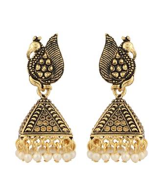Styylo Fashion Gold Plated Designer Jhumka Earring for Women And Girls-Onesize-Gold 2