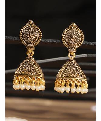 Styylo Fashion Gold Plated Designer Jhumka Earring for Women And Girls-Onesize-Gold 1